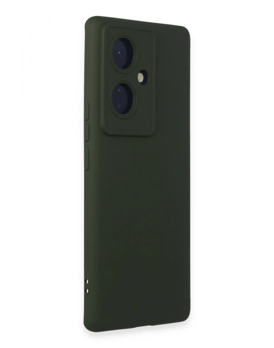 Newface Vivo V29 Lite Kılıf Nano içi Kadife Silikon - Koyu Yeşil