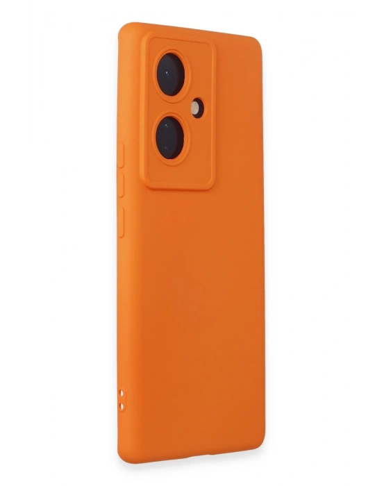 Newface Vivo V29 Lite Kılıf Nano içi Kadife Silikon - Turuncu
