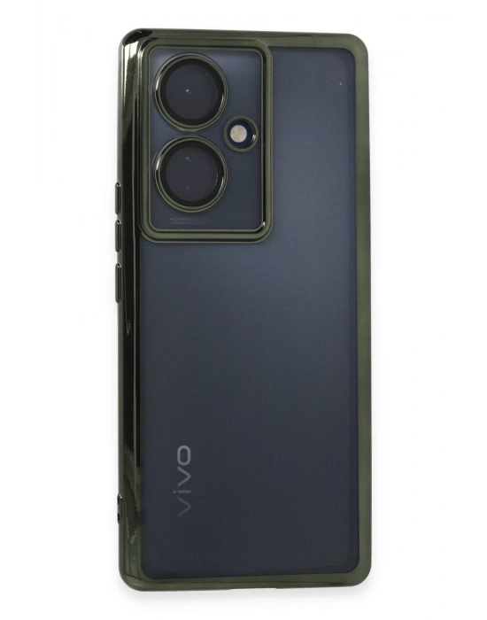 Newface Vivo V29 Lite Kılıf Razer Lensli Silikon - Yeşil