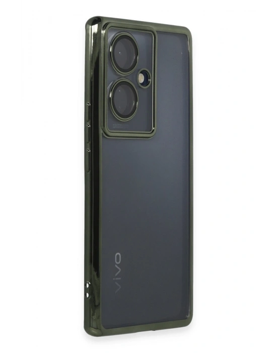 Newface Vivo V29 Lite Kılıf Razer Lensli Silikon - Yeşil