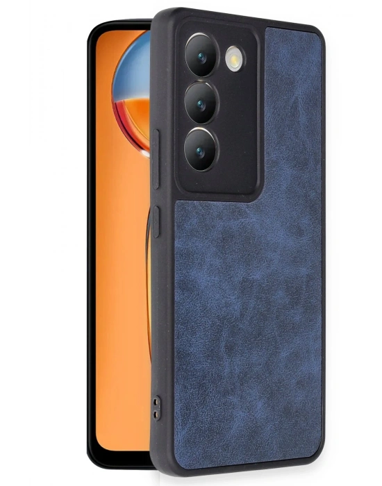 Newface Vivo V30 Lite 4G Kılıf Aras Deri Kapak - Lacivert