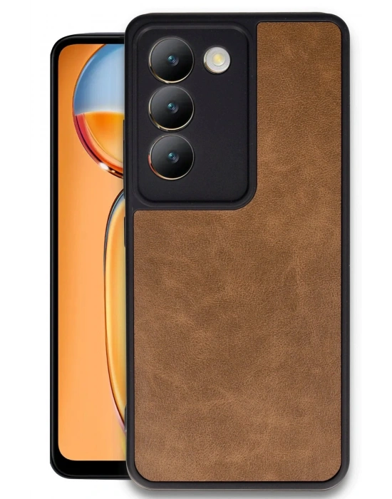 Newface Vivo V30 Lite 4G Kılıf Aras Deri Kapak - Taba