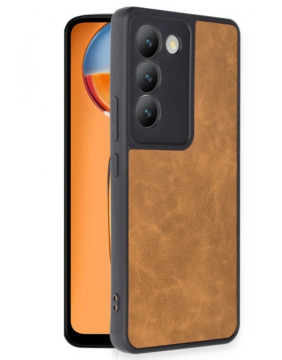 Newface Vivo V30 Lite 4G Kılıf Aras Deri Kapak - Taba