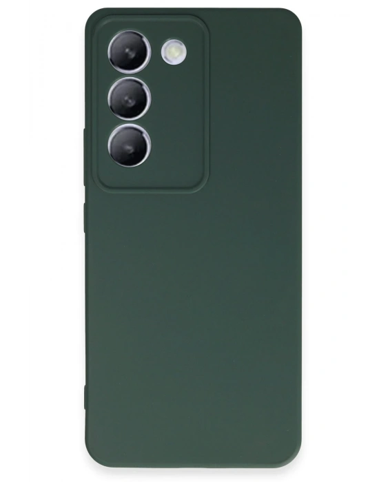 Newface Vivo V30 Lite 4G Kılıf First Silikon - Koyu Yeşil