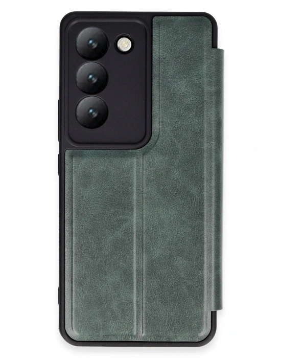 Newface Vivo V30 Lite 4G Kılıf Flip Cover - Koyu Yeşil