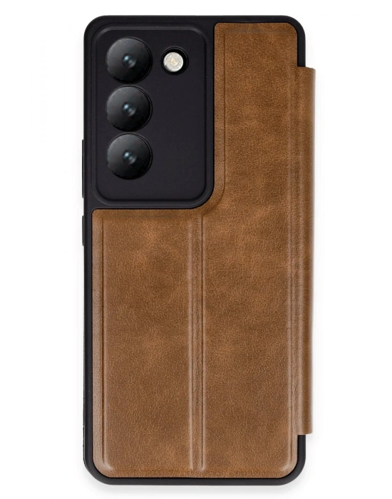 Newface Vivo V30 Lite 4G Kılıf Flip Cover - Taba