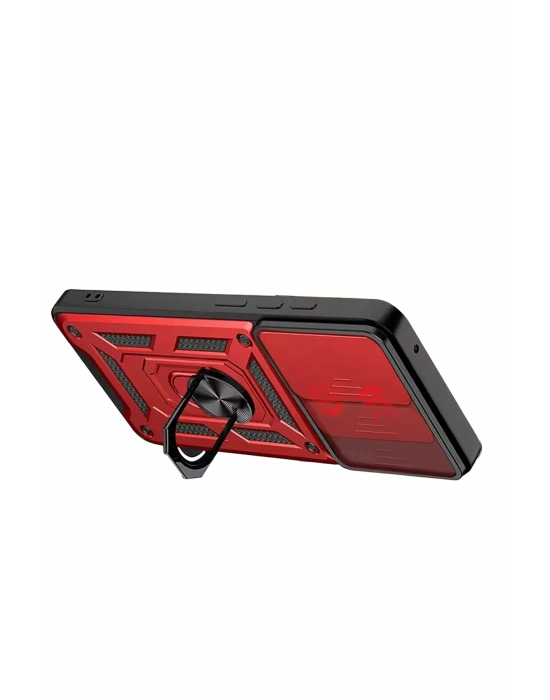 Newface Vivo V30 Lite 4G Pars Lens Yüzüklü Silikon - Kırmızı