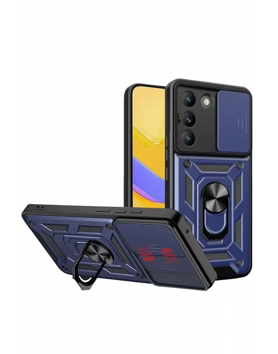 Newface Vivo V30 Lite 4G Pars Lens Yüzüklü Silikon - Lacivert