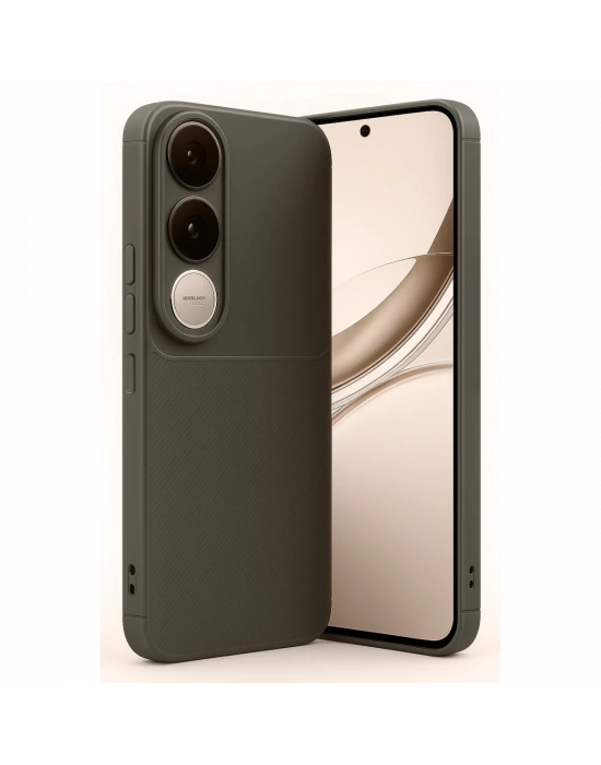 Newface Vivo V50 Lite 4G Auto Focus Karbon Kapak - Kahverengi