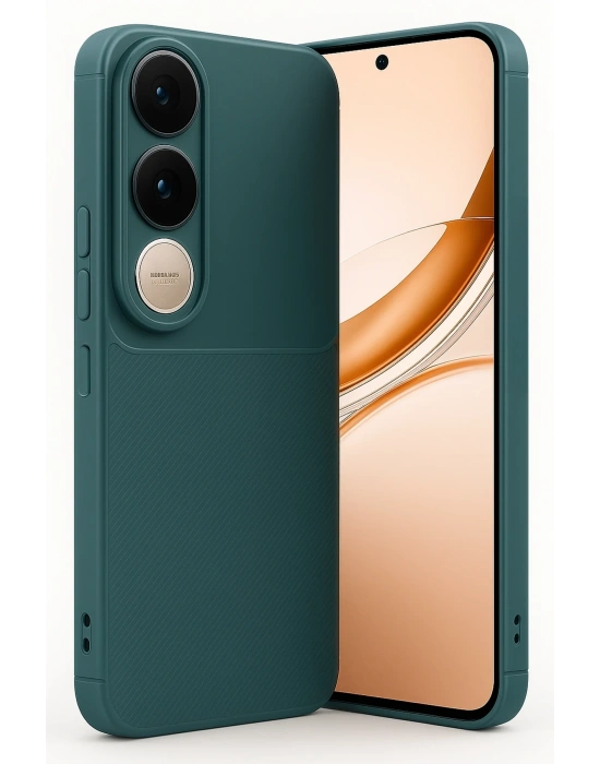 Newface Vivo V50 Lite 4G Auto Focus Karbon Kapak - Koyu Yeşil