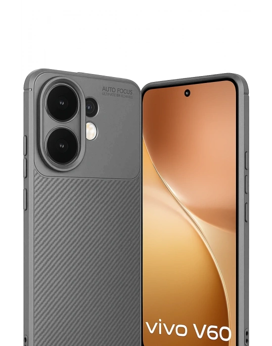 Newface Vivo V60 5G Auto Focus Karbon Kapak - Gri