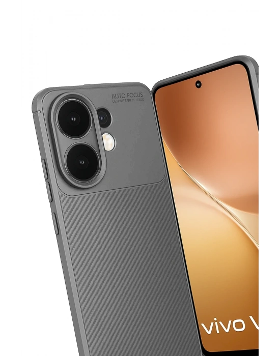 Newface Vivo V60 5G Auto Focus Karbon Kapak - Gri