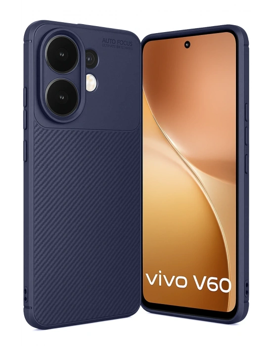 Newface Vivo V60 5G Auto Focus Karbon Kapak - Lacivert
