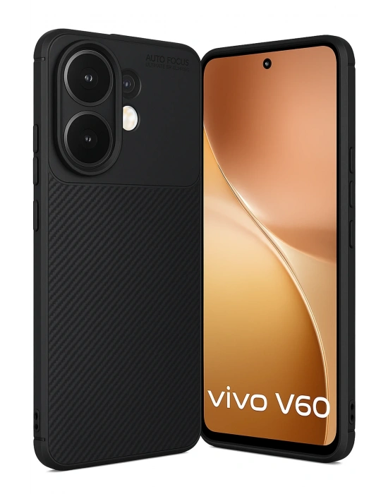 Newface Vivo V60 5G Auto Focus Karbon Kapak - Siyah