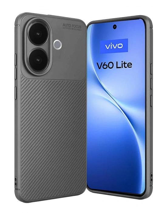 Newface Vivo V60 Lite Auto Focus Karbon Kapak - Gri