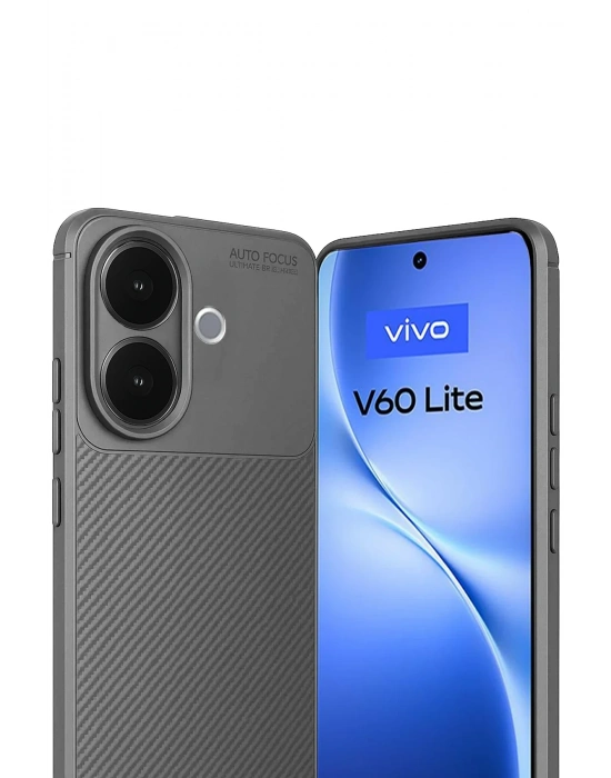 Newface Vivo V60 Lite Auto Focus Karbon Kapak - Gri