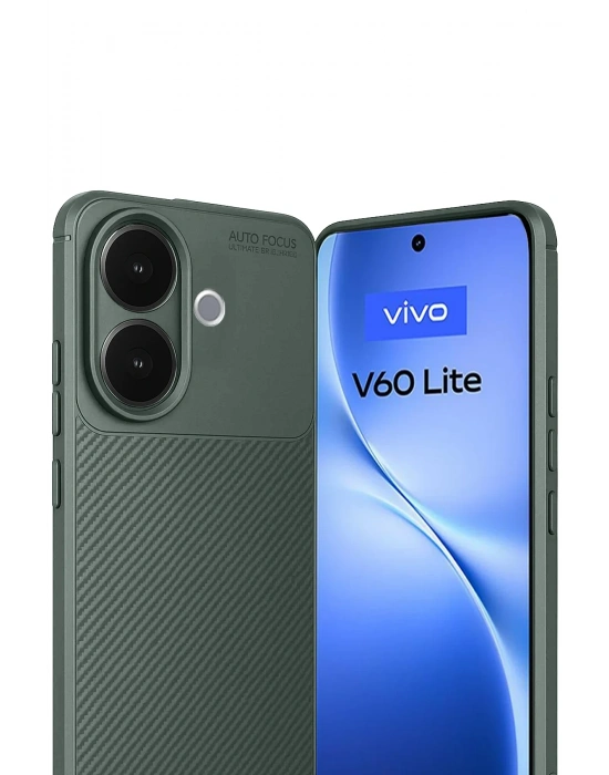 Newface Vivo V60 Lite Auto Focus Karbon Kapak - Koyu Yeşil