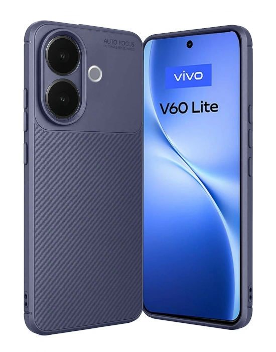 Newface Vivo V60 Lite Auto Focus Karbon Kapak - Lacivert