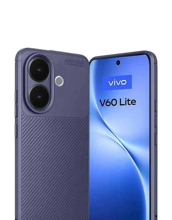 Newface Vivo V60 Lite Auto Focus Karbon Kapak - Lacivert
