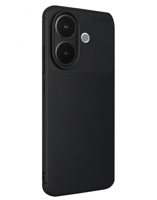 Newface Vivo V60 Lite Auto Focus Karbon Kapak - Siyah