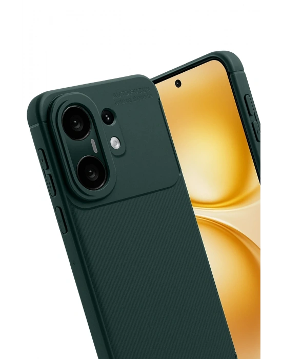 Newface Vivo X200 FE Auto Focus Karbon Kapak - Koyu Yeşil