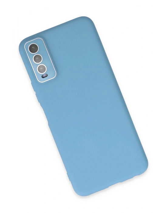 Newface Vivo Y11S Kılıf Lansman Glass Kapak - Mavi