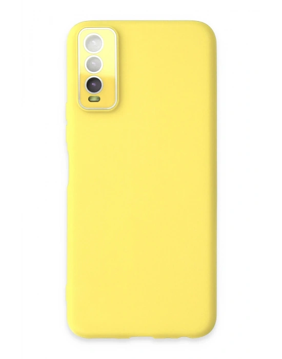 Newface Vivo Y11S Kılıf Lansman Glass Kapak - Sarı