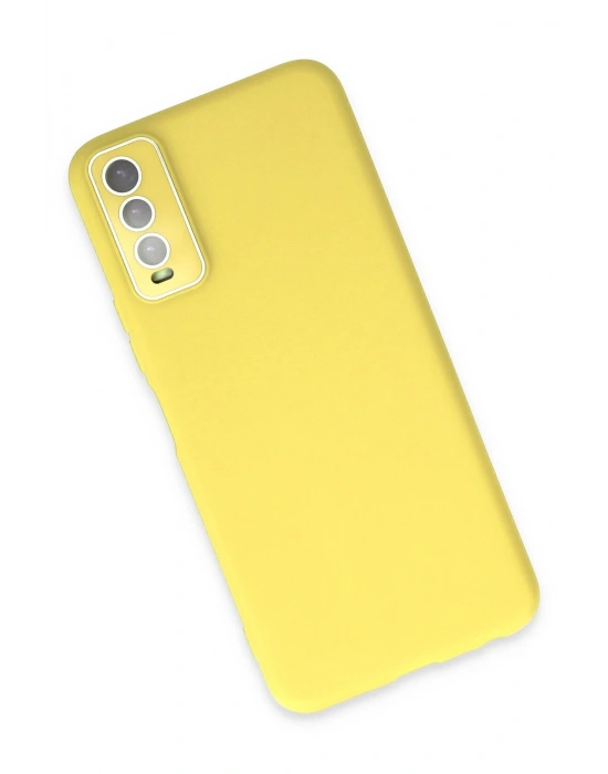 Newface Vivo Y11S Kılıf Lansman Glass Kapak - Sarı