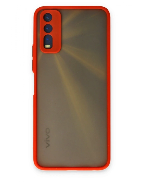 Newface Vivo Y11S Kılıf Montreal Silikon Kapak - Kırmızı