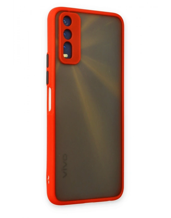 Newface Vivo Y11S Kılıf Montreal Silikon Kapak - Kırmızı