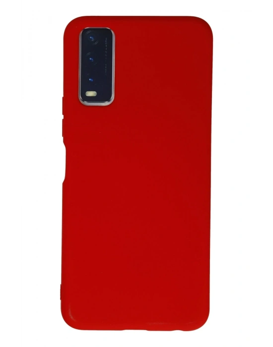 Newface Vivo Y11S Kılıf Nano içi Kadife Silikon - Kırmızı