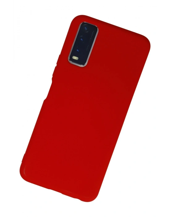 Newface Vivo Y11S Kılıf Nano içi Kadife Silikon - Kırmızı