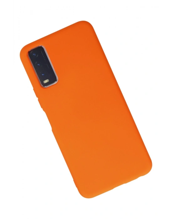 Newface Vivo Y11S Kılıf Nano içi Kadife Silikon - Turuncu