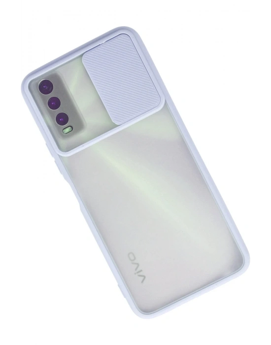 Newface Vivo Y11S Kılıf Palm Buzlu Kamera Sürgülü Silikon - Lila