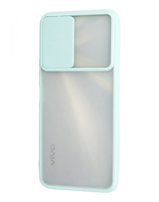 Newface Vivo Y11S Kılıf Palm Buzlu Kamera Sürgülü Silikon - Turkuaz