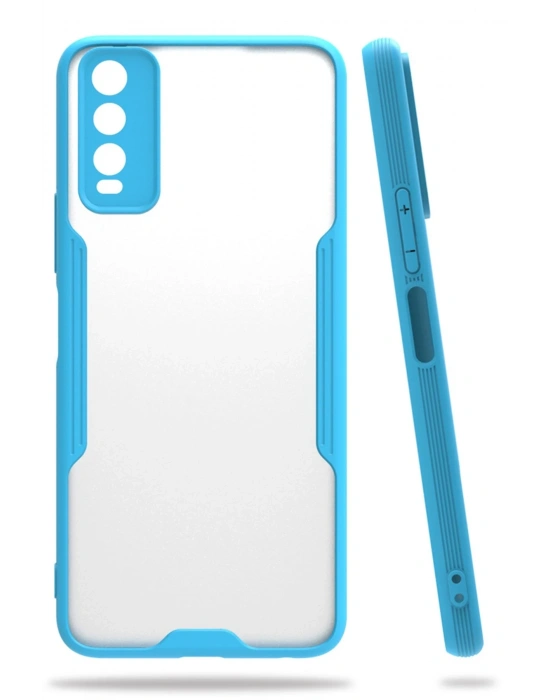 Newface Vivo Y11S Kılıf Platin Silikon - Mavi