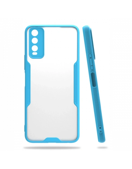 Newface Vivo Y11S Kılıf Platin Silikon - Mavi