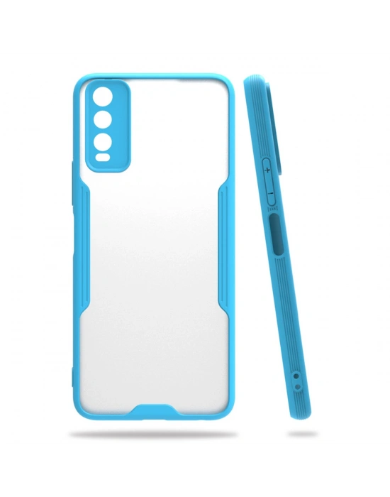 Newface Vivo Y11S Kılıf Platin Silikon - Mavi