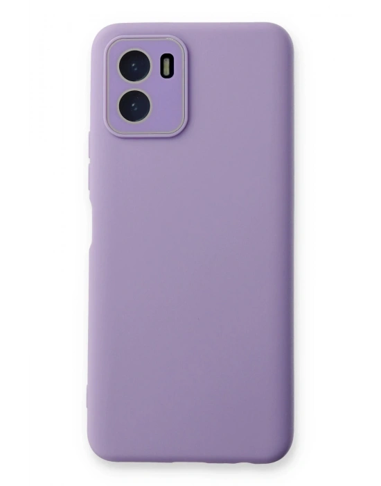 Newface Vivo Y15S Kılıf Lansman Glass Kapak - Lila