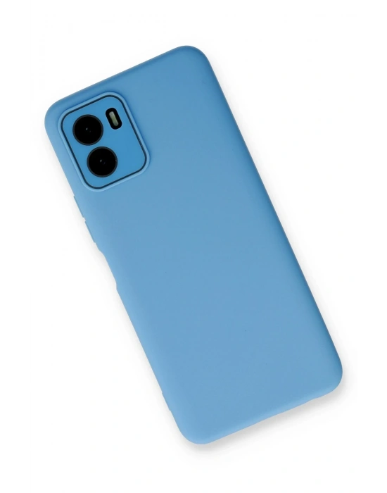 Newface Vivo Y15S Kılıf Lansman Glass Kapak - Mavi