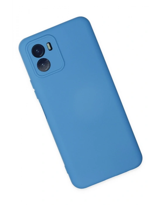 Newface Vivo Y15S Kılıf Nano içi Kadife Silikon - Mavi