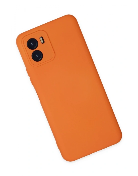 Newface Vivo Y15S Kılıf Nano içi Kadife Silikon - Turuncu