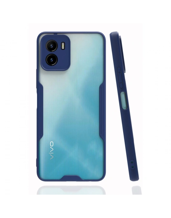 Newface Vivo Y15S Kılıf Platin Silikon - Lacivert