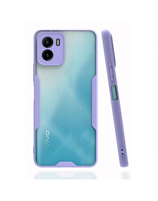 Newface Vivo Y15S Kılıf Platin Silikon - Lila