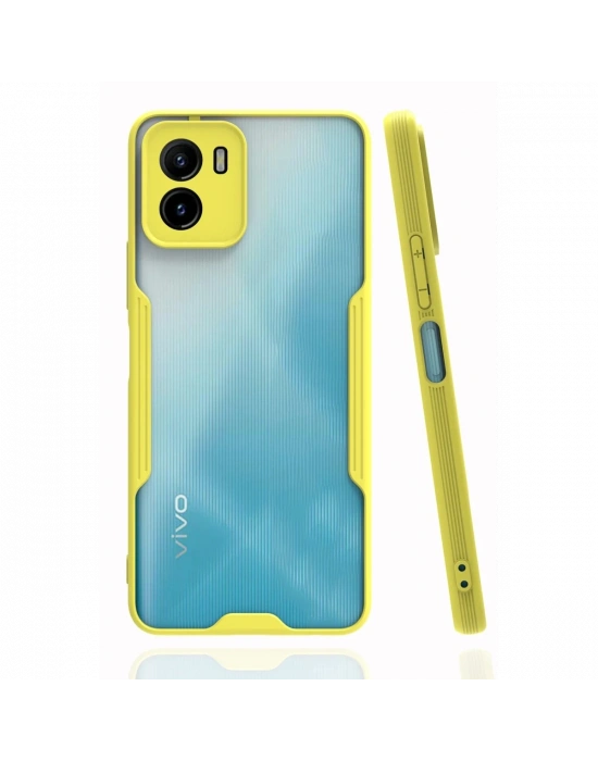 Newface Vivo Y15S Kılıf Platin Silikon - Sarı