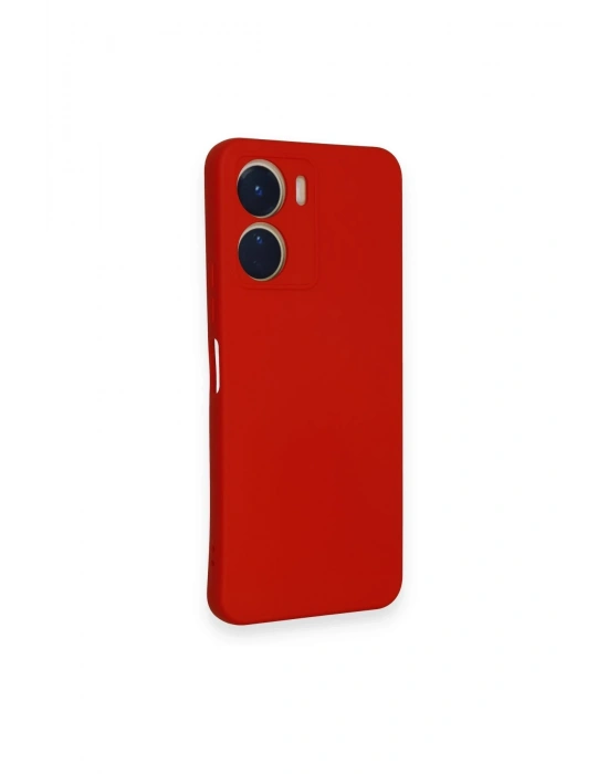 Newface Vivo Y16 Kılıf Nano içi Kadife Silikon - Kırmızı
