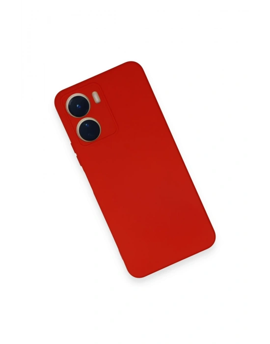 Newface Vivo Y16 Kılıf Nano içi Kadife Silikon - Kırmızı