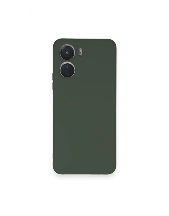 Newface Vivo Y16 Kılıf Nano içi Kadife Silikon - Koyu Yeşil