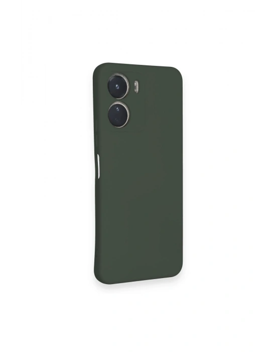 Newface Vivo Y16 Kılıf Nano içi Kadife Silikon - Koyu Yeşil