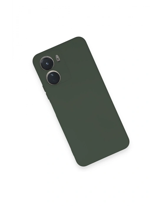 Newface Vivo Y16 Kılıf Nano içi Kadife Silikon - Koyu Yeşil